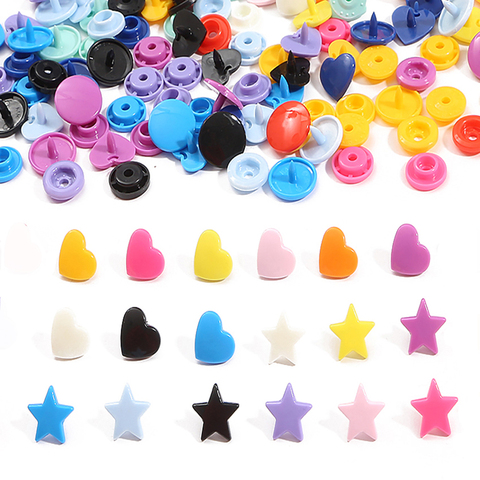 Juego de botones KAM T5 de plástico, de 12MM botones a presión, sujetadores Sanp en forma de estrella/corazón para ropa de bebé, Clips, botón de accesorios de prendas de vestir, 10 Uds. ► Foto 1/6