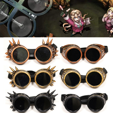 Danganronpa-Gafas de Cosplay de Iruma Miu, accesorio gótico con remache Steampunk, lentes de soldadura Punk, V3 ► Foto 1/6