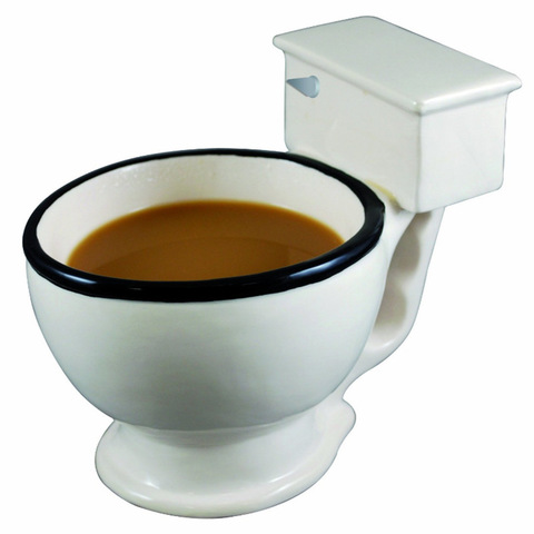 Novedad creativa parodia de baño WC Taza de cerámica con mango 300ml de té de café de leche taza para helado taza de agua para oficina divertido para regalos ► Foto 1/6