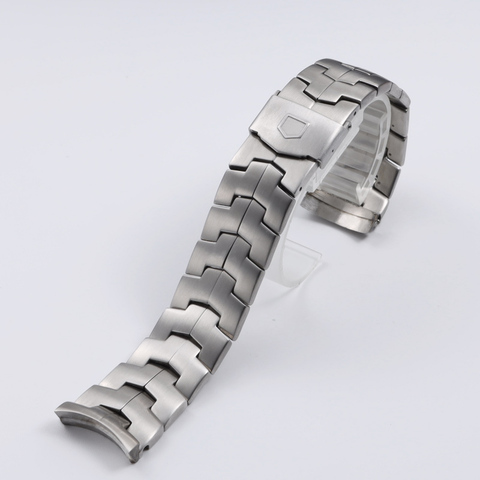 Nueva de 22mm de plata sólida de la 316L de reloj de acero inoxidable para TAG Heuer despliegue cierre extremo curvado pulsera de reloj Correa ► Foto 1/6