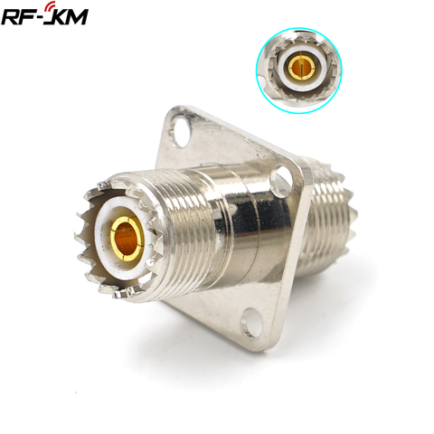 1 Uds UHF mujer SO239 a SO239 Coaxial hembra Coaxial Cable RF conector PL259 antena UHF VHF 4 agujero brida adaptador de montaje en Panel ► Foto 1/6