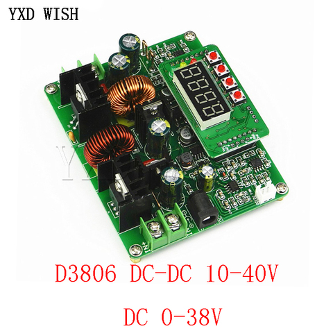 Módulo convertidor de corriente D3806, CC/CV, DC-DC, 10-40V a CC 0-38V, reductor, buck-boost, placa de alimentación de corriente de tensión regulable ► Foto 1/3