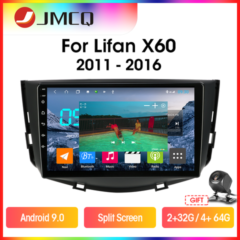 JMCQ T9 RDS DSP Radio del coche para Lifan X60 2011-2016 Multimidia Video 2din Android 9,0 4G + 64G GPS Navigaion de pantalla con marco ► Foto 1/6