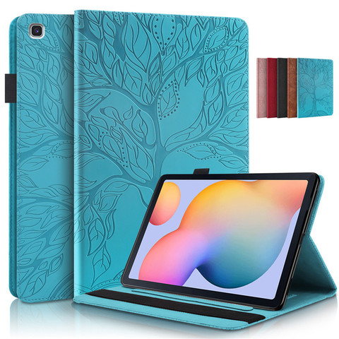 Funda 3D con árbol en relieve para Samsung Galaxy Tab S6 Lite, SM-P610 P615, cubierta de libro para Samsung Galaxy Tab S6 Lite 10,4, tableta + lápiz óptico ► Foto 1/6