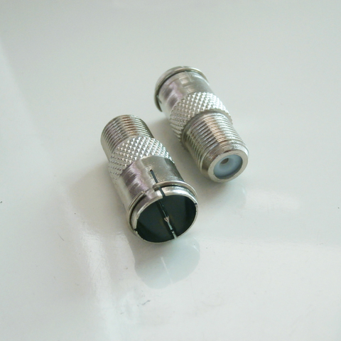 Conector Coaxial de vídeo RF Chapado en níquel para sintonizador de TV, conector de Macho a F hembra F de empuje rápido, 1 Uds. ► Foto 1/6