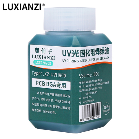 LUXIANZI-Máscara de Soldadura por UV de aceite verde de 100g, placa base BGA PCB, pintura, previene la corrosión, arcos, pasta de soldadura, herramientas de reparación de tinta fundente ► Foto 1/6