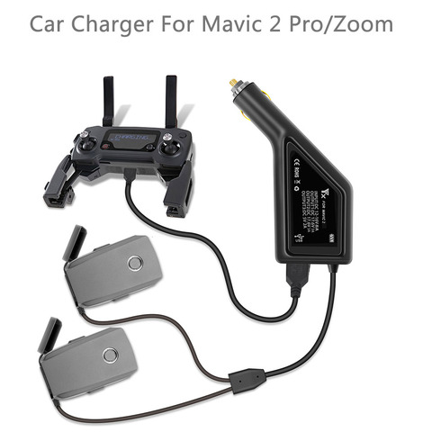 Mavic-cargador de coche 3 en 1 Cargador de Batería Dual, cargador de coche con USB, cargador remoto para DJI MAVIC 2 PRO y ZOOM ► Foto 1/4