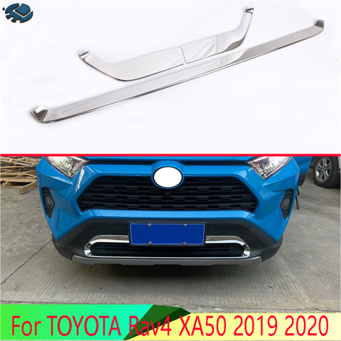 Cubierta de rejilla central delantera de acero inoxidable para TOYOTA Rav4 XA50 2022, decoración de embellecedor de tiras de radiador ► Foto 1/6