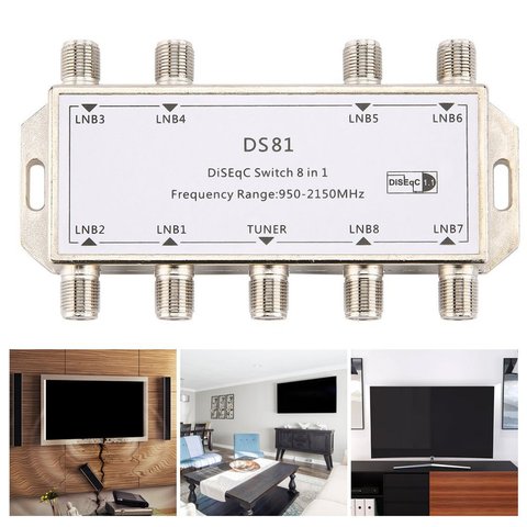 DS81 8 en 1 señal de satélite conmutadores DISEqC receptor LNB de multiconmutadores envío de la gota ► Foto 1/6