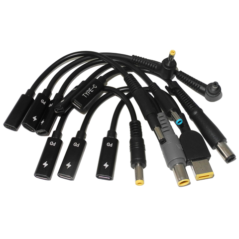 Conector adaptador de fuente de alimentación para ordenador portátil, Cable USB tipo C PD hembra a convertidor de enchufe macho Universal para Lenovo Hp Asus ► Foto 1/6