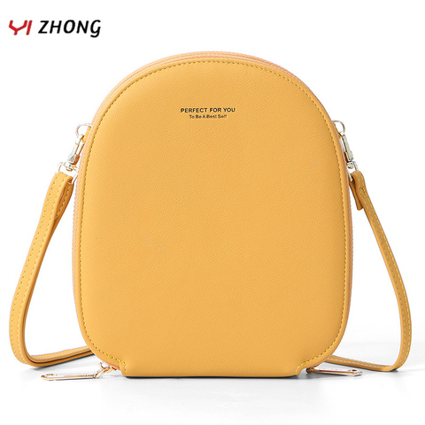 YIZHONG-Bolso de hombro multifunción de lujo para mujer, bolsos de mensajero de piel, bolsos de mano tipo bandolera para teléfono ► Foto 1/6