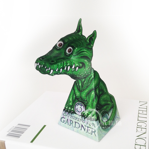 Ilusiones ópticas Dragón Verde adornos plegable Mini 3D modelo de papel manualidades hágalo usted mismo los niños adultos arte hecho a mano juguetes ER-076 ► Foto 1/3