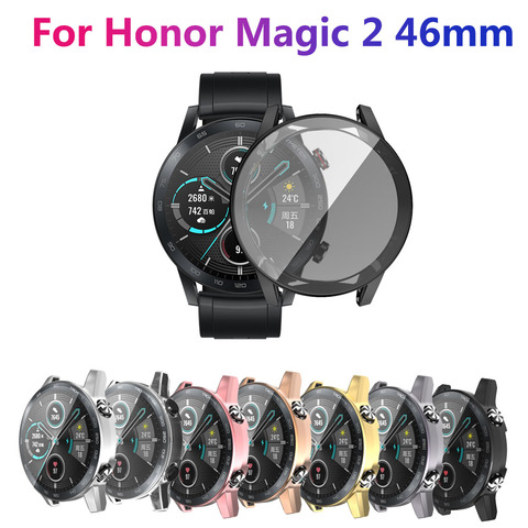 Funda protectora envolvente de tpu galvanizado para Huawei Honor Magic watch 2, funda blanda de tpu de 46mm, reloj de protección antifricción ► Foto 1/6