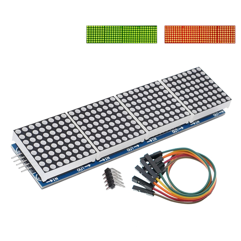 MAX7219 matriz módulo microcontrolador módulo 4 en 1 PANTALLA C14/rojo/verde ► Foto 1/6