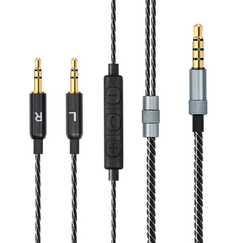 Flexión de 1,2 m Cable de Audio con micrófono para Sol República maestro pistas HD V8 V10 V12 X3 auriculares Audio Cable ► Foto 1/5