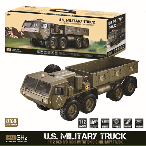 JTY Toys-coche todoterreno a Control remoto para adultos, camión militar de aleación, sistema de tracción, radiocontrol, 1:12, 8x8 ► Foto 1/6