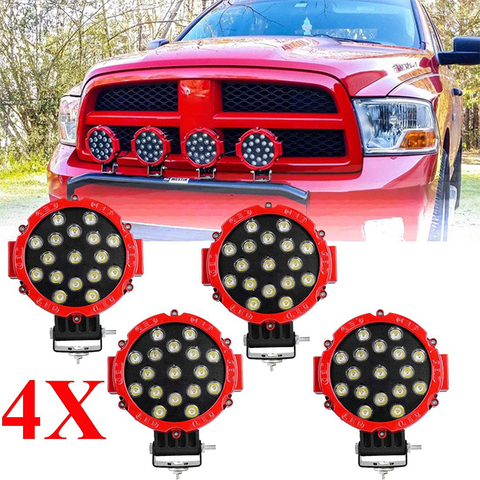 OKEEN V 24V 12V 7 pulgadas LED barra de luz 51W foco de luz LED de obra x 4 4x4 Off Road de luz de las luces de niebla luces para camión Tractor ► Foto 1/6