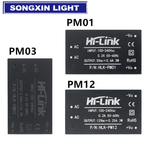 1 Uds HLK-PM01 HLK-PM03 HLK-PM12 AC-DC 220V a 5V 3,3 V 12V módulo de potencia AC a DC aislado módulo de potencia UL/CE interruptor para el hogar ► Foto 1/6