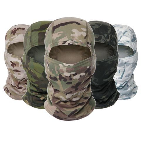 Pasamontañas táctico militar, mascarilla facial completa de camuflaje para cuello, para ciclismo, ejército, Airsoft, caza, protección facial ► Foto 1/6