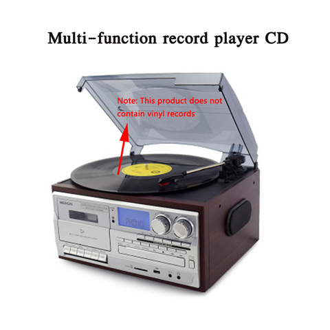 Reproductor de discos de vinilo multifunción, cinta de gramófono moderna, radio, Bluetooth, USB, altavoz incorporado, control remoto ► Foto 1/5