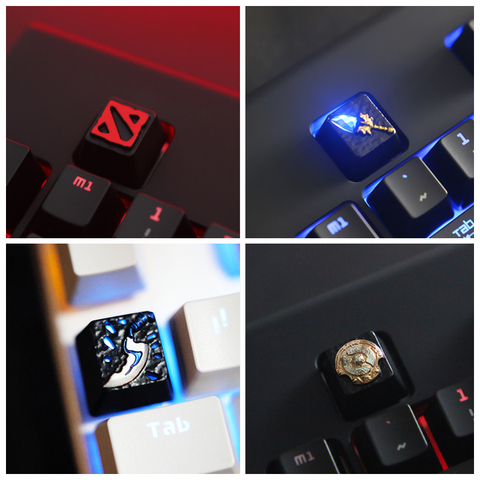 Tapa de tecla Dota2 de Zinc para llaves de aluminio, 1 Uds., tapa de tecla mecánica para personalización, R4 ► Foto 1/5