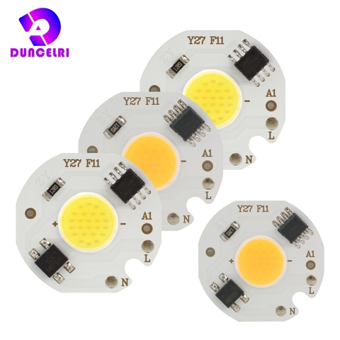 10 unids/lote MINI LED COB Chip 220V 3W 5W 7W 9W inteligente IC No necesita controlador bombilla LED para lámpara de reflector de la luz de inundación iluminación Downlight ► Foto 1/6