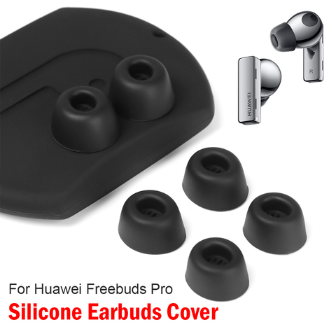 6Pc Anti-slip auriculares de silicona cubierta Auriculares auriculares de sustitución en-oído almohadillas negro funda protectora para Huawei Freebuds Pro ► Foto 1/6