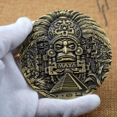 Calendario azteca Maya recuerdos predecir monedas conmemorativas colección de arte regalos monedas conmemorativas colecciones interesantes ► Foto 1/6