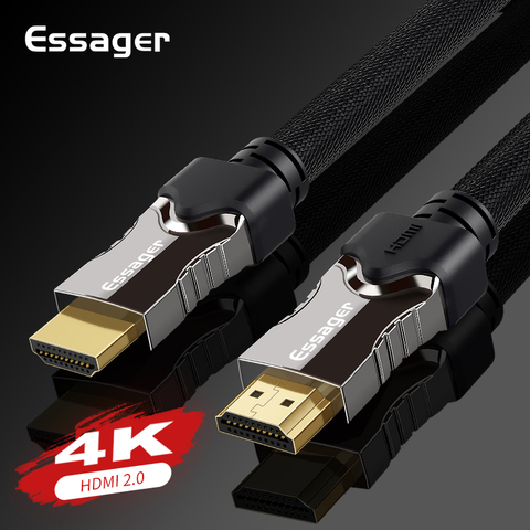 Essager compatible con HDMI 2,0 Cable 4K 1080P 3D compatible con HDMI adaptador para proyector PS4 HD TV ordenador portátil 10m 15m 20m ► Foto 1/6