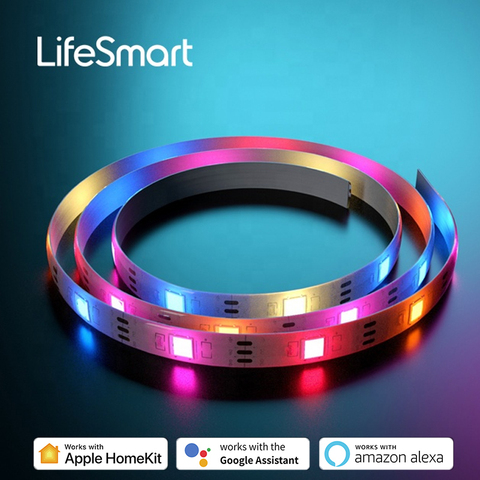 LifeSmart-tira de luces LED inteligente, tira de luces LED inteligente de longitud Extensible RGB con sincronización de música IP65, resistente al agua, funciona con Apple HomeKit Alexa ► Foto 1/4