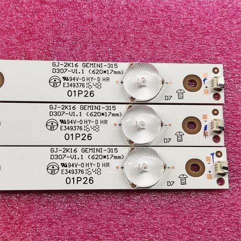 Tira de LED para iluminación trasera (3) Para 32PFS 6402/12 E465853 LB32080 V0_01 32PHT4201 32PFT4131 32PHH4101 32LJ500 32LH500D 32PFS6401 ► Foto 1/6