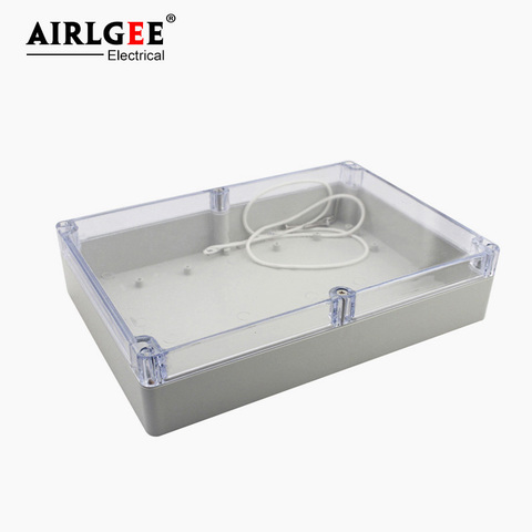 Caja de empalme de conexión de cable exterior, cubierta transparente de plástico IP65 de 290x210x60mm, caja de empalme eléctrica pequeña e impermeable ► Foto 1/5