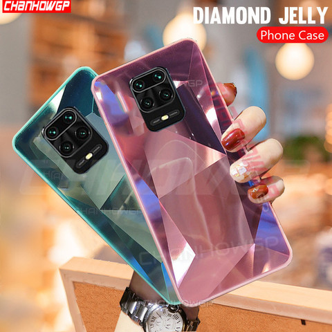 Funda de cristal con diamante 3D para Xiaomi Redmi Note 9 S 9 S, carcasa trasera con espejo brillante láser para Redmi Note 8 9 Pro Max ► Foto 1/6
