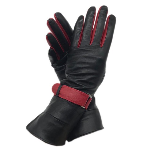 Guantes de piel de Oveja Negra para mujer, manoplas de cuero de longitud media para invierno, cálidos, cómodos, envío gratis, 2022 ► Foto 1/6