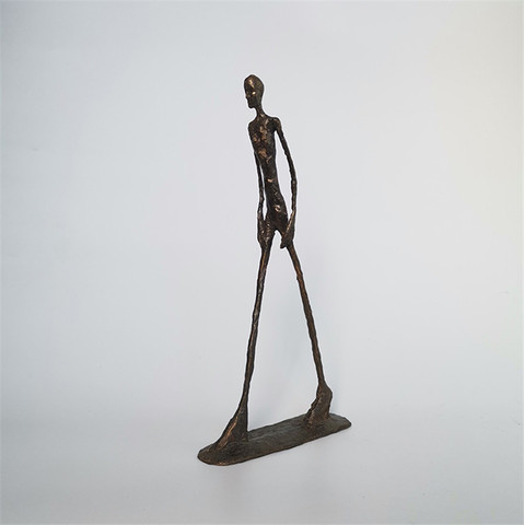 Estatua de personaje de latón de Artesanías hechas a mano para hombre, andador único, escultura Giacometti para decoración del hogar y la Oficina ► Foto 1/6