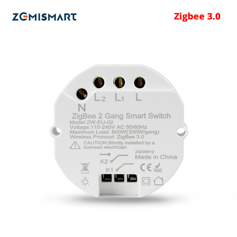 Zemismart-interruptor de luz inteligente Zigbee 3,0, módulo de interruptor DIY, SmartThings, Control Tuya, Alexa, Google Home, 2 vías ► Foto 1/6
