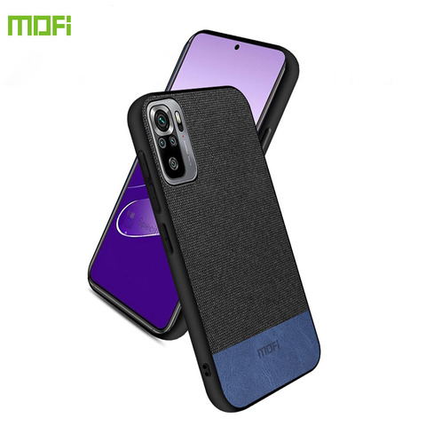 Funda de tela a prueba de golpes para Xiaomi Redmi Note 10, funda trasera de tela MOFi Original, fundas de silicona negras de lujo ► Foto 1/6
