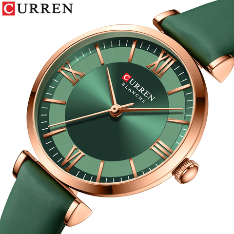 CURREN-relojes de cuarzo de cuero para mujer, Reloj clásico a la moda, novedad ► Foto 1/6