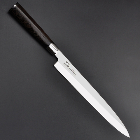 Cuchillo de cocina japonés de Sushi, de alto carbono, alemán, 1,4116, acero inoxidable, Yanagiba Sashimi, con espantapájaros, 10G + ► Foto 1/6