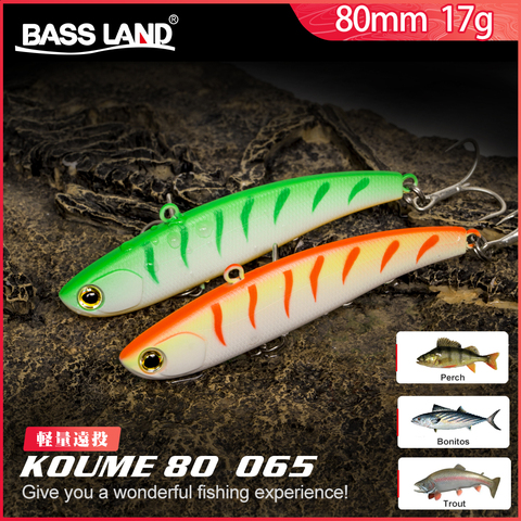 Bassland-cuchillo plegable Koume 80, cebo VIB para pesca, 80mm, 17g, cebo duro de fundición larga, Swimbait Artificial con gancho japonés ► Foto 1/5