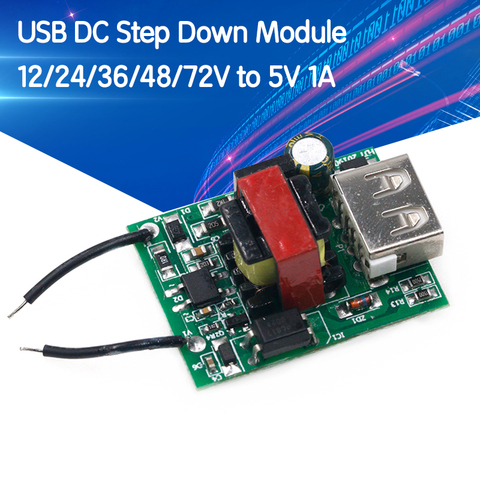 Módulo de reducción de corriente continua USB, fuente de alimentación aislada, convertidor Buck, estabilizador, 12V, 24V, 36V, 48V, 72V a 5V, 1A ► Foto 1/6