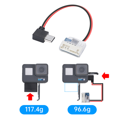 IFight-Cable de alimentación de 137mm tipo C, 90 grados a XH2.54, 5V, 4S-6S, para GoPro Hero 6/7/8/9, Protek25, Protek35, HD, piezas de bricolaje ► Foto 1/6