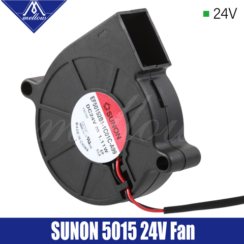 Mellow-ventilador de impresora 3D Sunon exclusivo, 5015, 24V, 0.41A, doble cojinete, ventilador de refrigeración de CC centrífugo, 5015S ► Foto 1/6