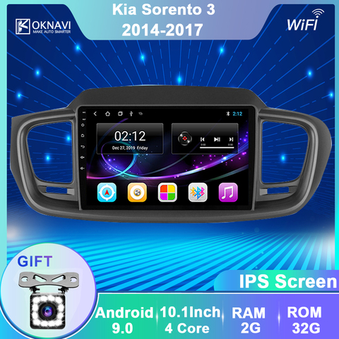 OKNAVI-Radio Multimedia con GPS para coche, Radio con reproductor de vídeo, 10,1 pulgadas, estéreo, WIFI, cámara, BT, SIN DVD de navegación, para KIA Sorento 2014, 2015, 2016, 2017 ► Foto 1/6