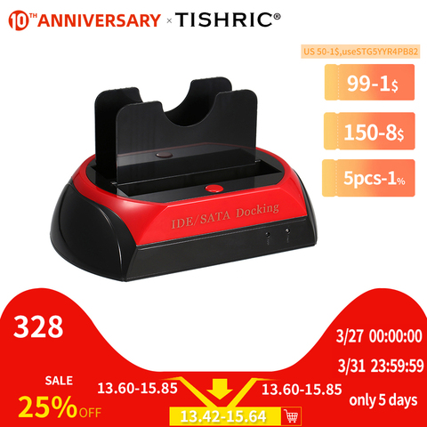 TISHRIC-IDE SATA Dual todo en 1 Hd/HDD Dock/estación de acoplamiento de disco duro/Unidad Hdd 2,5 3,5 lector Usb EU caja de cierre externa ► Foto 1/6