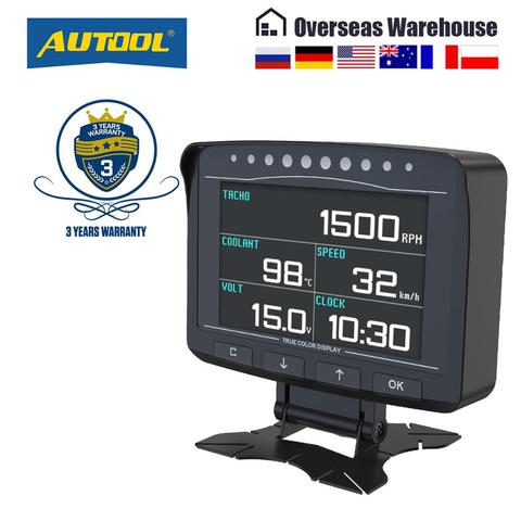 AUTOOL X50 PRO OBD II HUD Head Up Display Digital Car Computer Auto ECU medidor de película medidor de velocidad Monitor electrónico herramienta de diagnóstico ► Foto 1/6