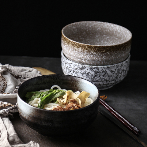 Cuenco ramen japonés grande de cerámica para el hogar, tazón de sopa de fideos, cuenco para fideos instantáneos, vajilla comercial para restaurante ► Foto 1/4