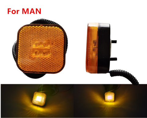 Luz LED de posición lateral para camión MAN, lámparas de guardabarros de rueda delantera, TGS/TGM, 2,4 pulgadas, 24V, OEM81252606101 81252606096 81252606097, 1 ud. ► Foto 1/6