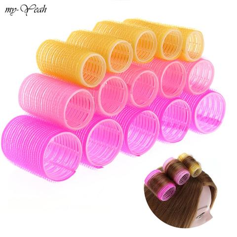 15 unids/lote 3 tamaño de peluquería de uso en el hogar bricolaje magia grande auto-adhesivo rodillos de pelo de estilo de rollo rizador herramienta de belleza ► Foto 1/6