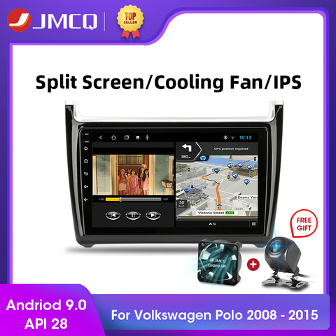 JMCQ-Radio con GPS para coche, reproductor estéreo con Android, 9 pulgadas, 2 Din, pantalla táctil HD, Audio de coche, para Volkswagen, VW, Polo, 2008-2015, FM ► Foto 1/6